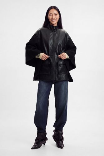 Poncho Leather Effect - BLACK - U - Desigual - Modalova