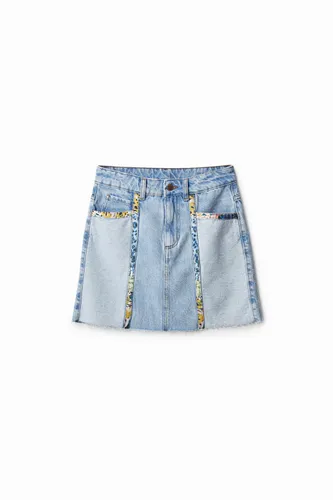 Denim patchwork mini skirt - S - Desigual - Modalova