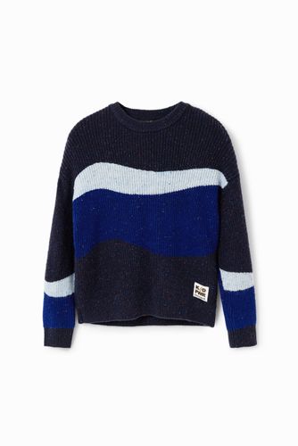 Jacquard wave pullover - BLUE - S - Desigual - Modalova