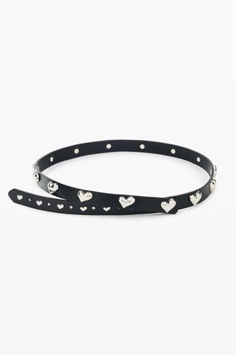 Hearts Leather Belt - BLACK - 85 - Desigual - Modalova