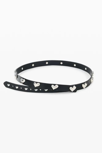 Hearts Leather Belt - BLACK - 90 - Desigual - Modalova