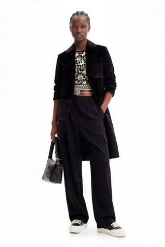 Long patchwork corduroy coat - S - Desigual - Modalova