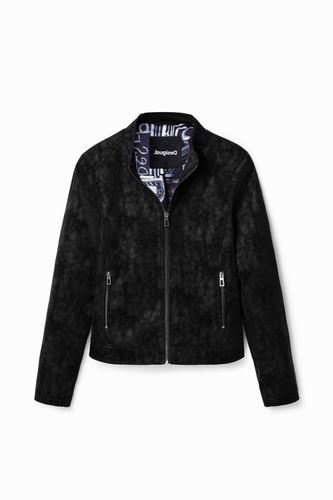 Suede-effect biker jacket - S - Desigual - Modalova
