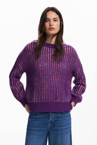 Striped knit sweater - RED - L - Desigual - Modalova