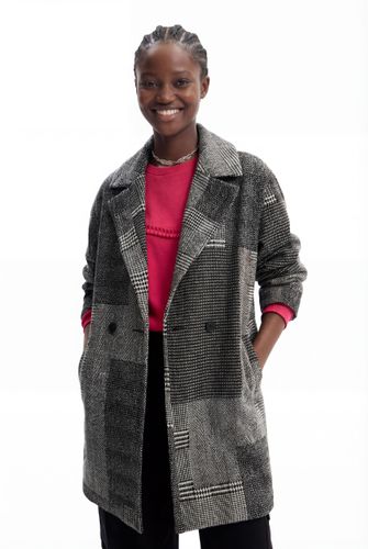 Tailored patchwork wool coat - S - Desigual - Modalova