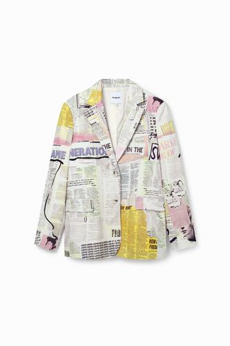 Blazer collage periódico - S - Desigual - Modalova