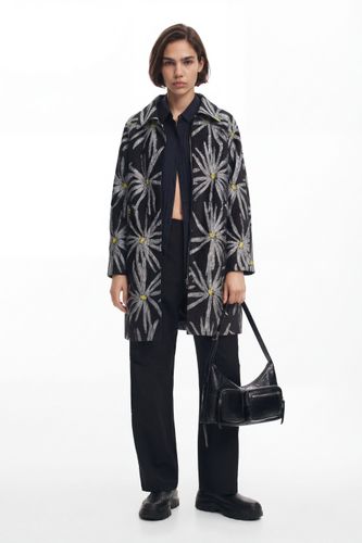 Daisy print coat - BLACK - M - Desigual - Modalova