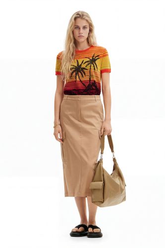 Falda midi cargo - WHITE - M - Desigual - Modalova