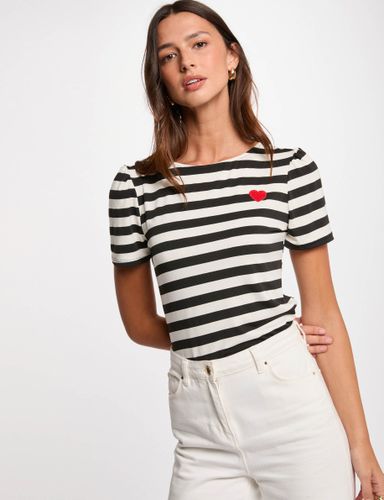 T-shirt manches courtes rayé - Morgan - Modalova