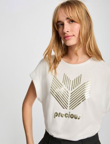 T-shirt droit à inscription - Morgan - Modalova