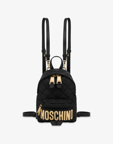 Mini Quilted Backpack With Logo - Moschino - Modalova