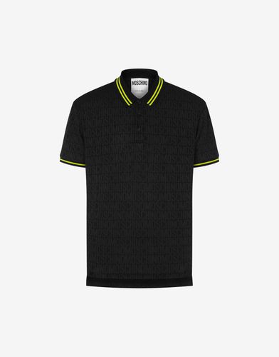 Allover Logo Jacquard Jersey Polo Shirt - Moschino - Modalova