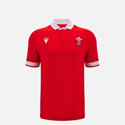 Welsh Rugby 2024/25 junior home short sleeve cotton shirt - Macron - Modalova