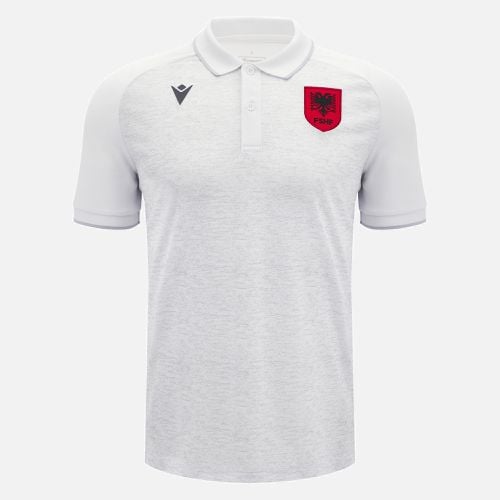 Albania National Team FSHF 2024/25 adults' travel white polo shirt - Macron - Modalova