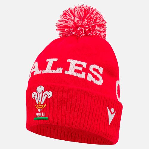 Welsh Rugby 2024/25 red pathway pom pom beanie - Macron - Modalova