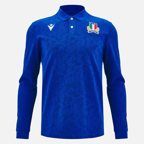 Italia Rugby 2024/25 long-sleeve cotton replica home jersey - Macron - Modalova