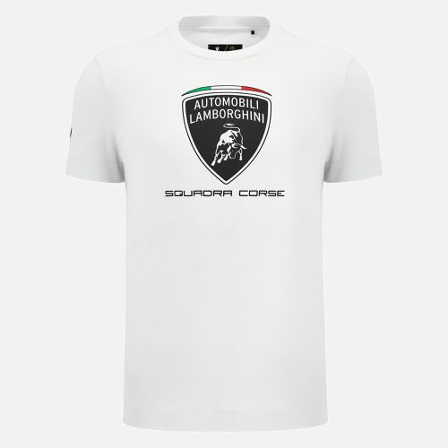 Automobili Lamborghini Squadra Corse men's white sports t-shirt - Macron - Modalova