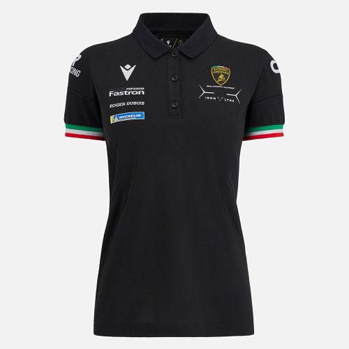Automobili Lamborghini Squadra Corse women's black polo shirt - Macron - Modalova