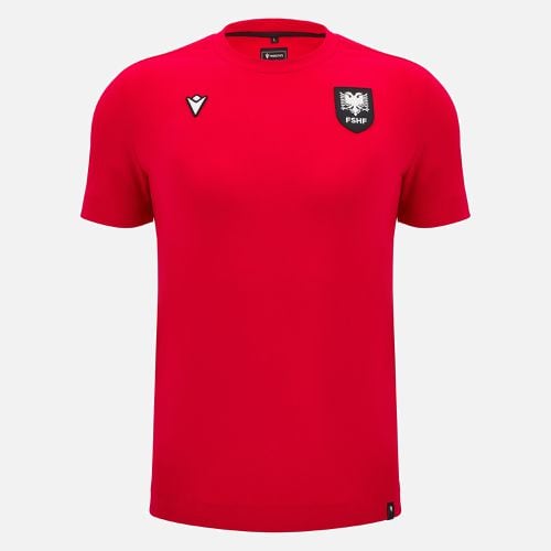 Albania National Team FSHF 2024/25 mens sports red t-shirt athleisure - Macron - Modalova