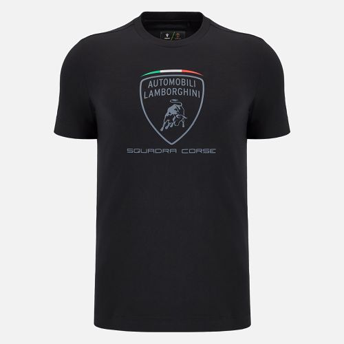 Automobili Lamborghini Squadra Corse men's black sports t-shirt - Macron - Modalova