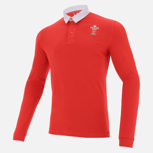 Welsh Rugby 2020/21 red cotton jersey polo shirt from the fans collection - Macron - Modalova