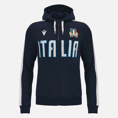 Italia Rugby 2023/24 adults' full zip travel sweatshirt - Macron UK - Modalova