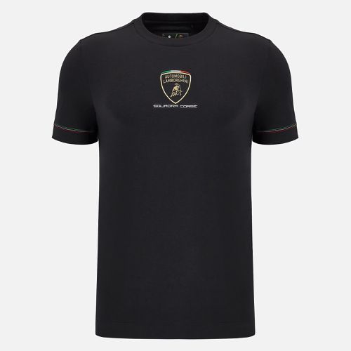 Automobili Lamborghini Squadra Corse men's black tricolor sports t-shirt - Macron - Modalova