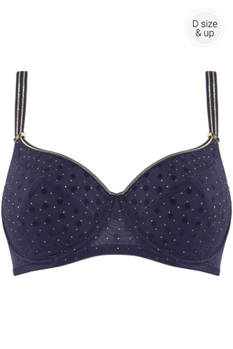 Petit point semi padded plunge balcony bra | and gold - Marlies Dekkers - Modalova