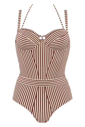 Holi vintage plunge balcony bathing suit | wired padded red - Marlies Dekkers - Modalova