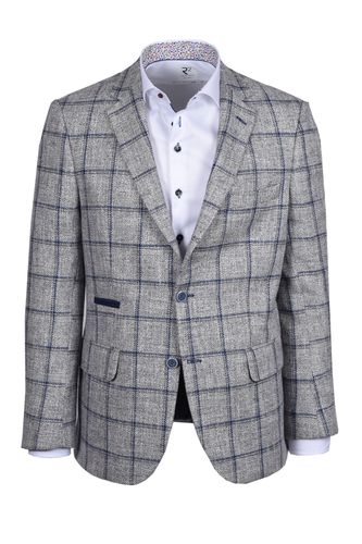 Jacket Grey Blue Check Size: UK42R - Mazzelli - Modalova