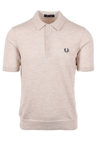 Classic Knitted Polo Shirt Porridge Marl Size: SIZE L - Fred Perry - Modalova