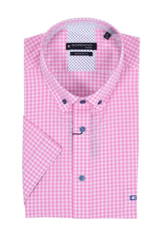 Regular Fit Short Sleeved Shirt Pink Check Size: SIZE M - Giordano - Modalova