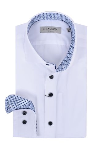Shirt Trimmed With Navy Size: 15.75/40 - Gravson London - Modalova