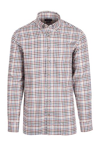 Flannel 3 Col Gingham Check Shirt Burgundy/Blue/Green Size: SI - Hackett - Modalova