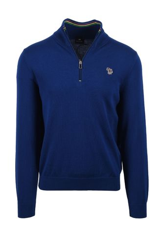 Zebra Logo Zip Neck Sweat Blue Size: SIZE M - Paul Smith - Modalova