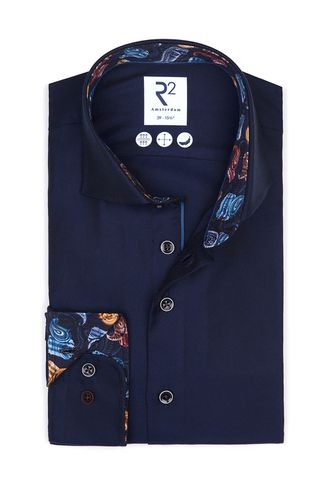 Navy Shirt With Paisley Trim Navy Size: 19/48 - R2 - Modalova