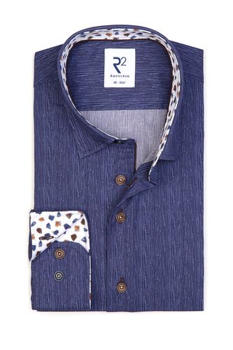 Cut Away Collar Long Sleeved Shirt Mid Blue Size: 15.5/39 - R2 - Modalova