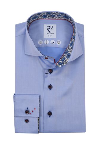 Cutaway Collar Shirt Trimmed With Liberty Print Light Blue Size: 15 - R2 - Modalova