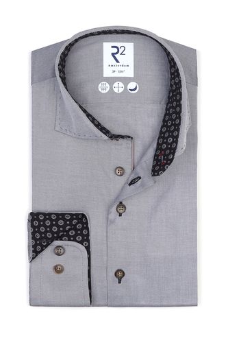 Grey Shirt With Stitched Collar Detail Size: 15.5/39 - R2 - Modalova