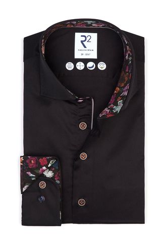 Bordeaux Shirt With Trim Detail Black Size: 15.5/39 - R2 - Modalova