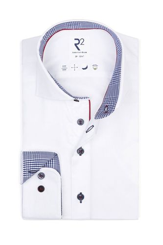 White Shirt With Check Trim White Size: 15.75/40 - R2 - Modalova