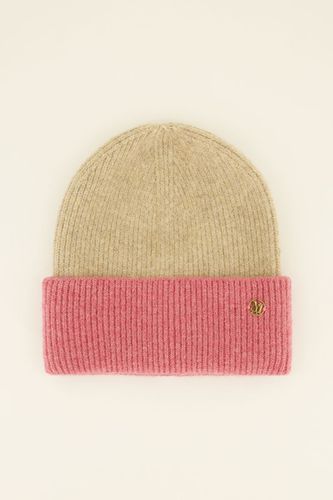 Beigefarbene Mütze mit rosa Band | - My jewellery - Modalova