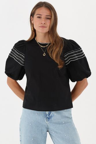 Top avec manches courtes bouffantes et broderie | - My jewellery - Modalova