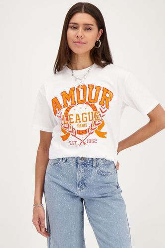 T-Shirt mit orangefarbenem"Amour"| - My jewellery - Modalova