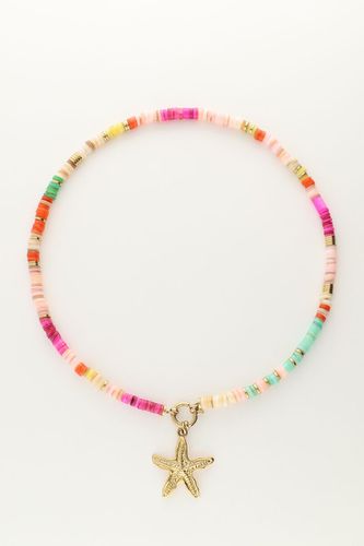 Halskette mit mehrfarbigen Surfperlen und Seesternanhänger | - My jewellery - Modalova