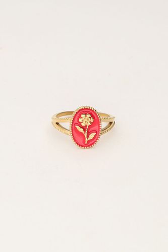Pinkfarbener Art Statement-Ring mit Blume | - My jewellery - Modalova