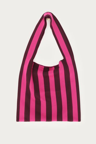 Burgunderroter Shopper mit pinken Streifen | - My jewellery - Modalova
