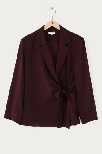 Burgunderroter Blazer mit Wickeloptik und Schleife | - My jewellery - Modalova