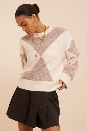 Beigefarbener Pullover mit Argyle-Muster | - My jewellery - Modalova