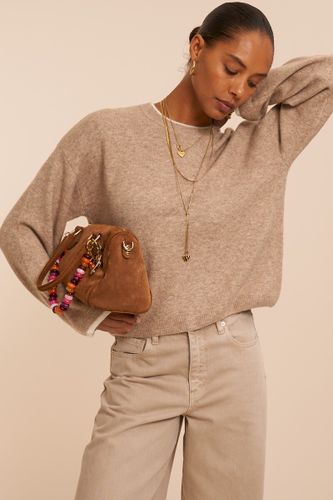 Beigefarbener Pullover mit kontrastierendem Ausschnitt | - My jewellery - Modalova